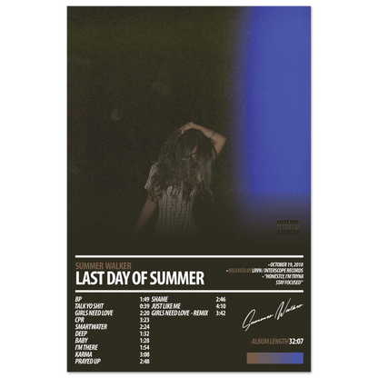 SUMMER WALKER Album Poster | Last Day Of Summer - HYUU Art