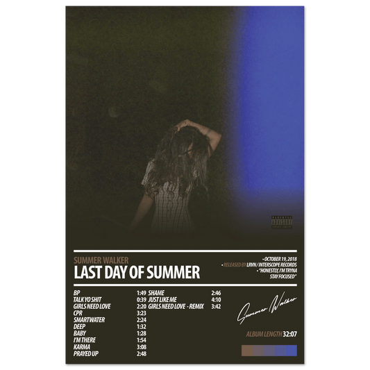 SUMMER WALKER Album Poster | Last Day Of Summer - HYUU Art
