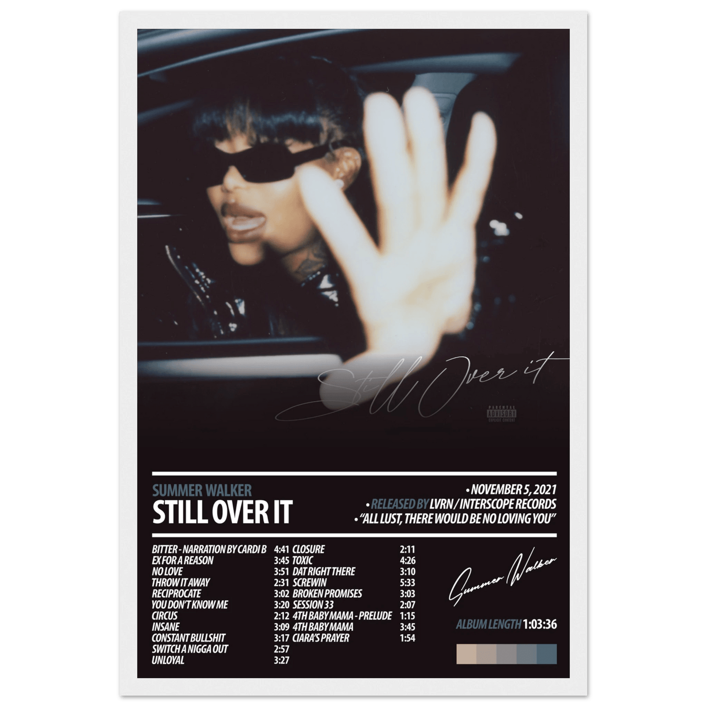 SUMMER WALKER Album Poster | Still Over It - HYUU Art