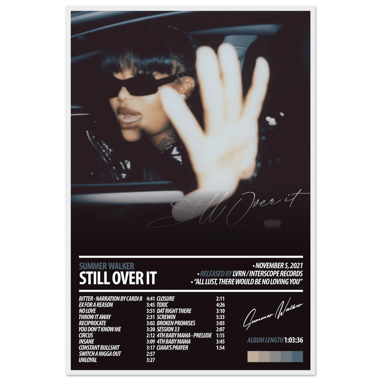 SUMMER WALKER Album Poster | Still Over It - HYUU Art