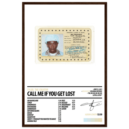 TYLER, THE CREATOR Album Poster | CALL ME IF YOU GET LOST - HYUU Art